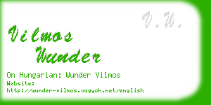 vilmos wunder business card